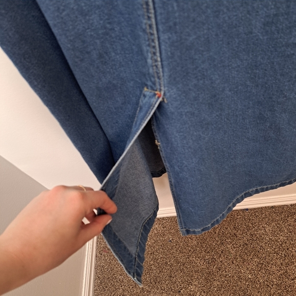 White Stag Denim Red White Blue Flower Embroidered Sleeveless Midi Dress Size‎ M - Picture 7 of 8